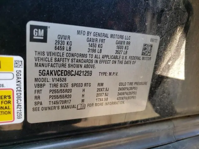 2012 BUICK ENCLAVE   