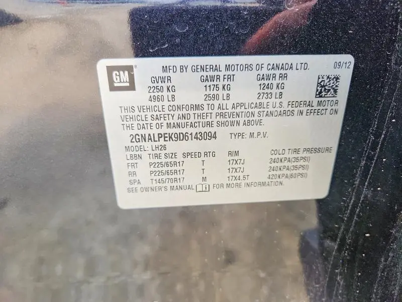2013 CHEVROLET EQUINOX LT  