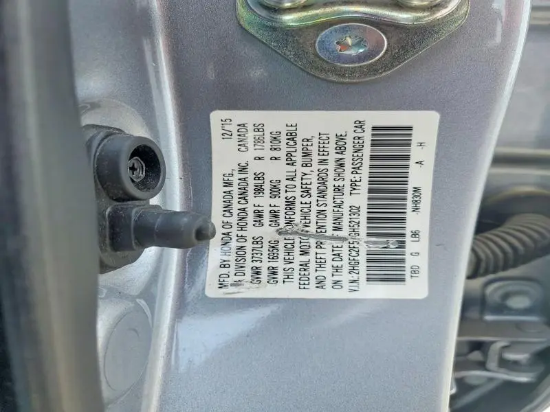 2016 HONDA CIVIC LX  