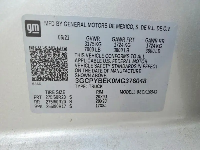 2021 CHEVROLET SILVERADO K1500 CUSTOM  