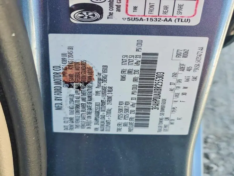 2011 FORD FUSION SEL  