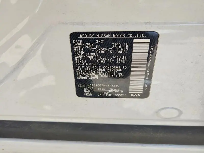 2021 INFINITI QX80 SENSORY  