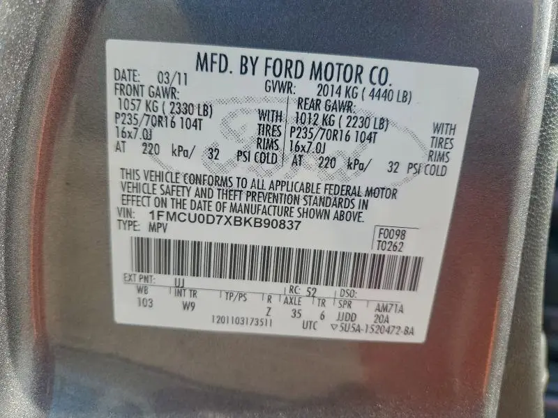 2011 FORD ESCAPE XLT  