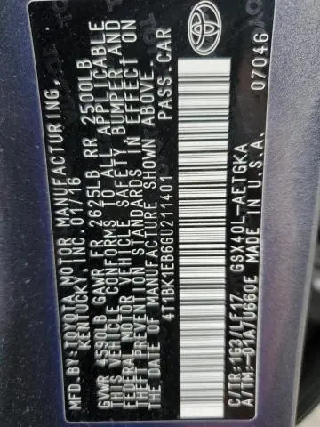 2016 TOYOTA AVALON XLE  