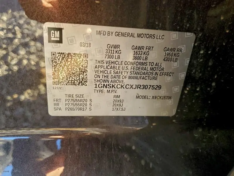 2018 CHEVROLET TAHOE K1500 PREMIER  