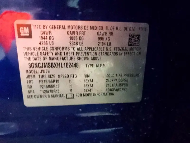 2017 CHEVROLET TRAX PREMIER  