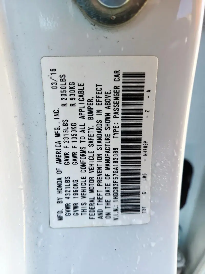 2016 HONDA ACCORD SPORT  