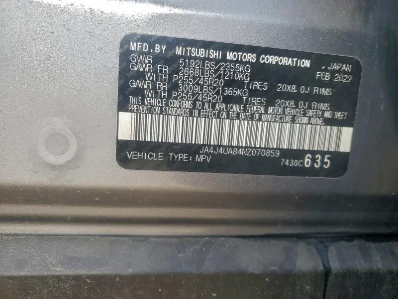 2022 MITSUBISHI OUTLANDER SE  