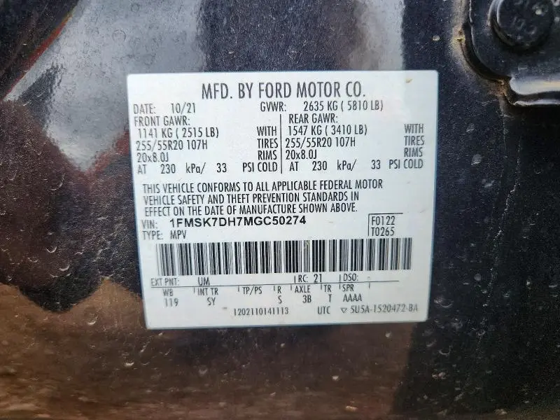 2021 FORD EXPLORER XLT  