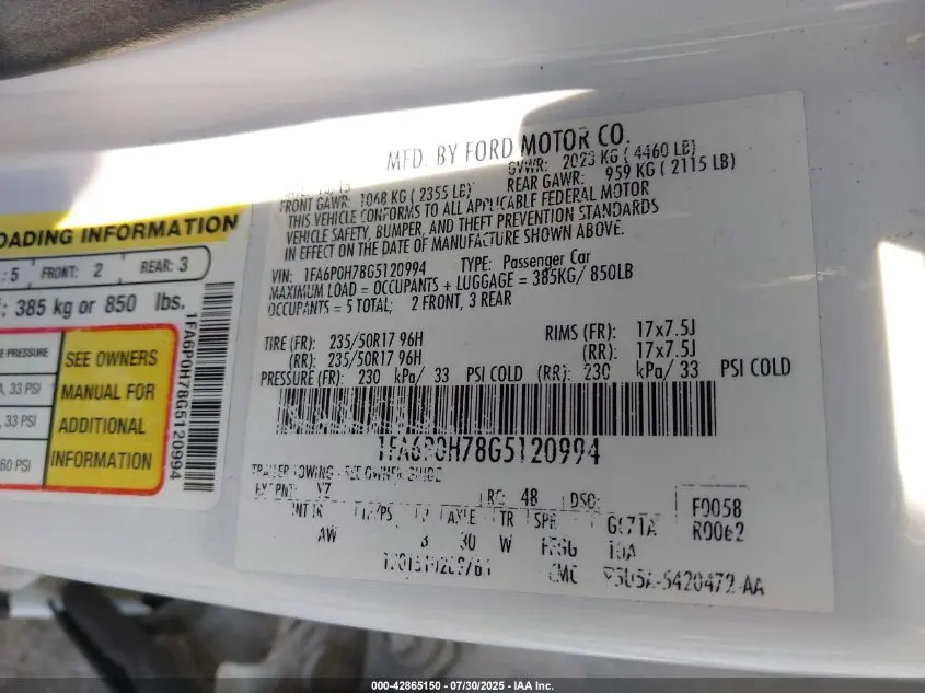 2016 FORD FUSION SE