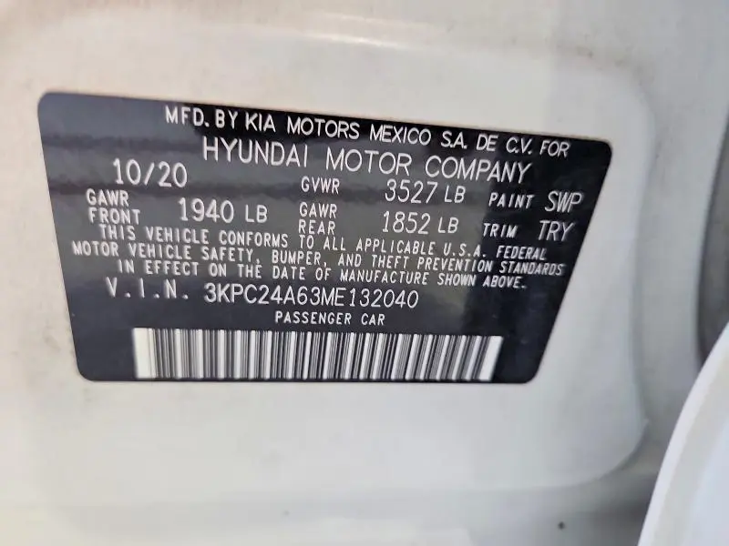 2021 HYUNDAI ACCENT SE  