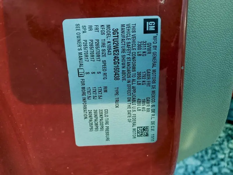 2012 GMC SIERRA K1500 SLT  