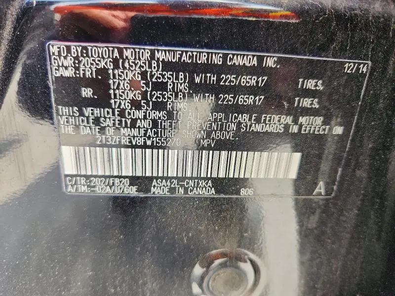 2015 TOYOTA RAV4 LE  