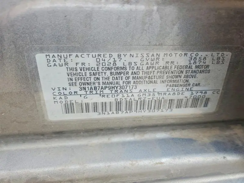 2017 NISSAN SENTRA SR  