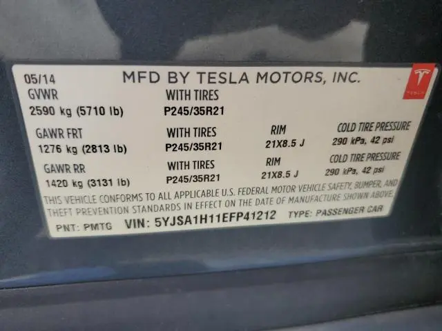 2014 TESLA MODEL S   