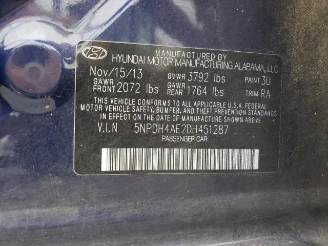 2013 HYUNDAI ELANTRA GLS  
