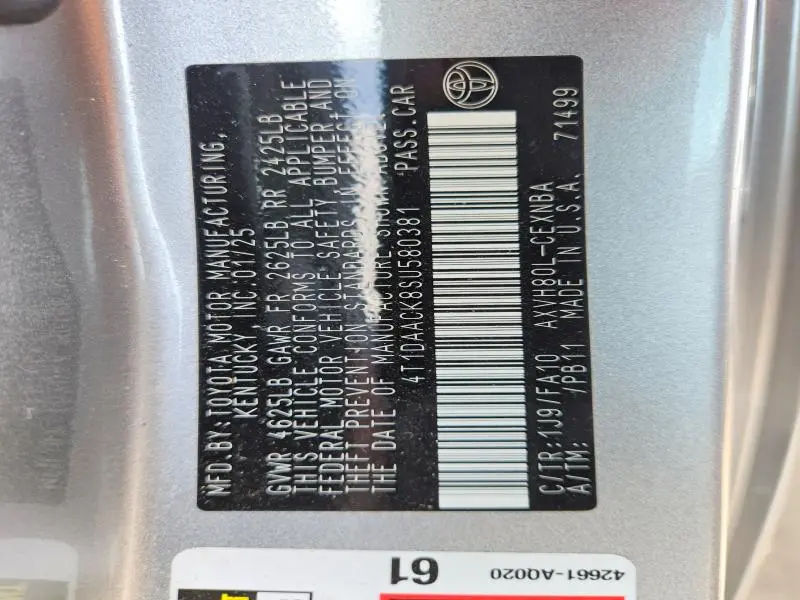 2025 TOYOTA CAMRY LE  