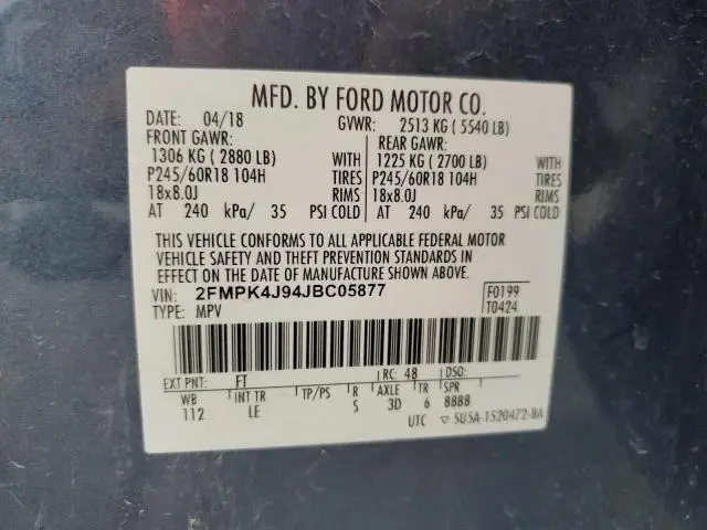 2018 FORD EDGE SEL  
