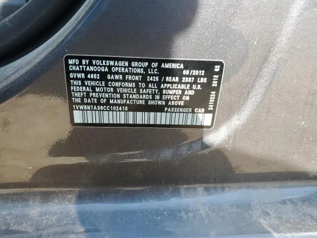 2012 VOLKSWAGEN PASSAT SE  