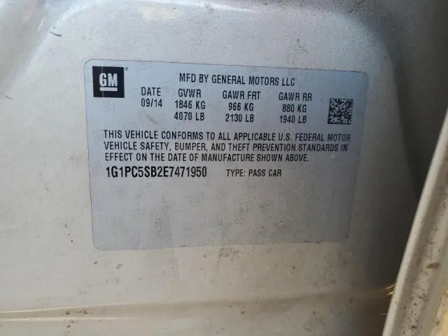 2014 CHEVROLET CRUZE LT  