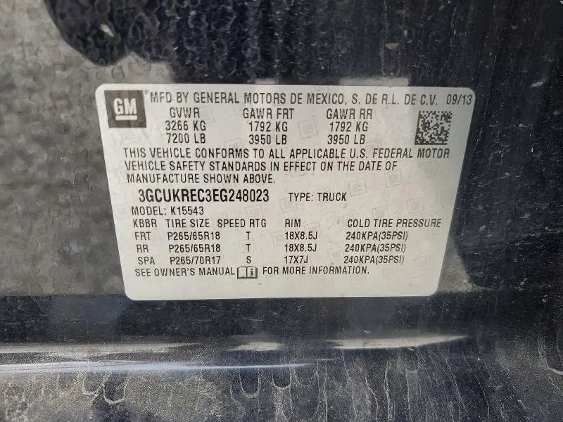 2014 CHEVROLET SILVERADO K1500 LT  