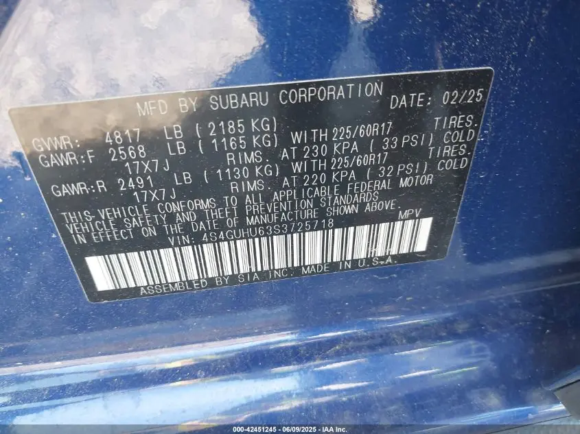 2025 SUBARU CROSSTREK WILDERNESS