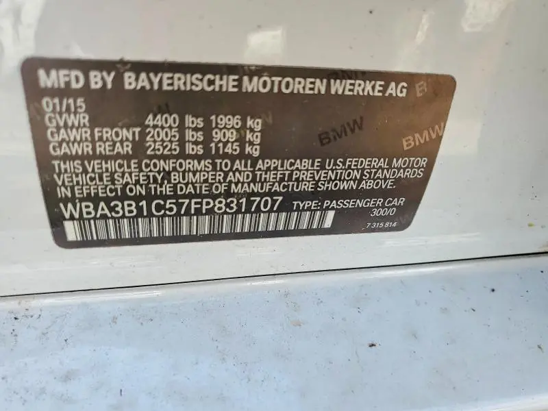 2015 BMW 320 I  
