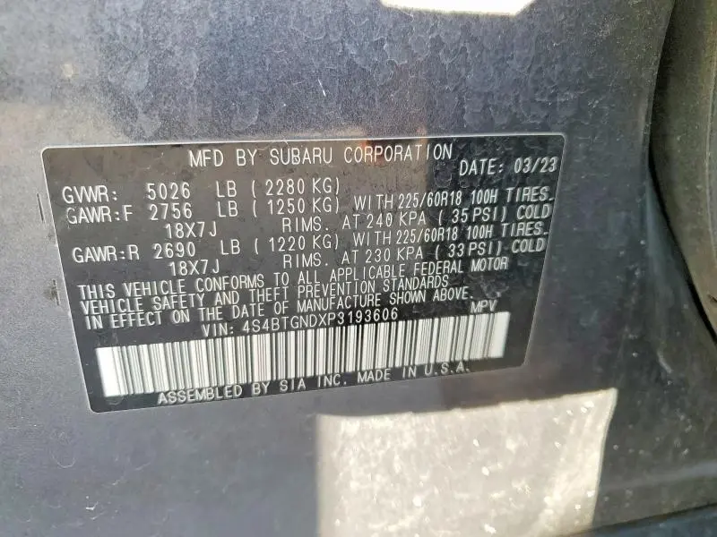 2023 SUBARU OUTBACK LIMITED XT  