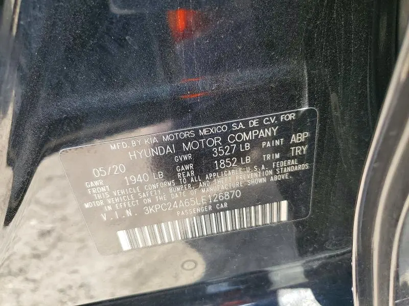 2020 HYUNDAI ACCENT SEL  