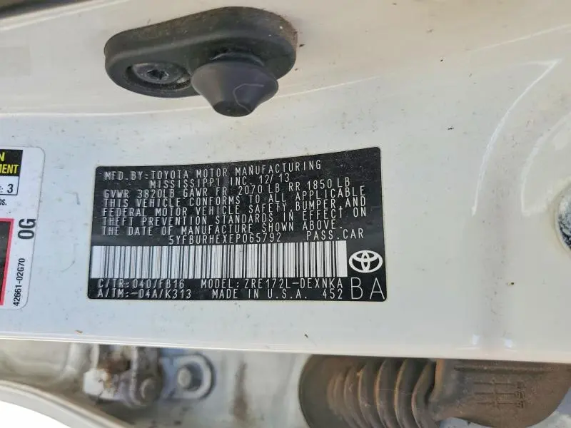 2014 TOYOTA COROLLA LE  