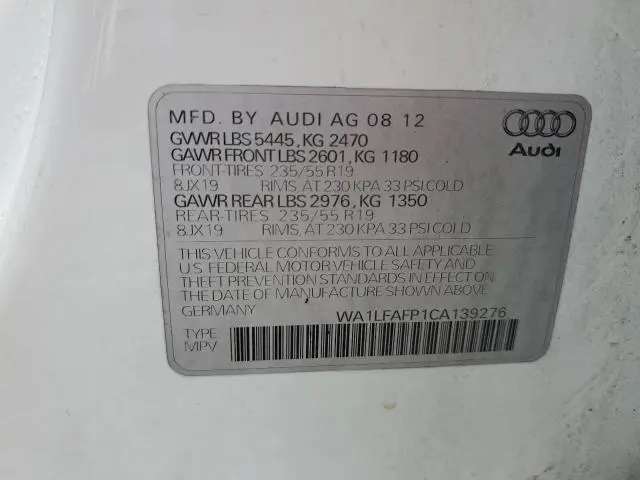2012 AUDI Q5 PREMIUM PLUS  