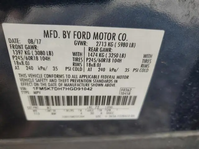 2017 FORD EXPLORER XLT  