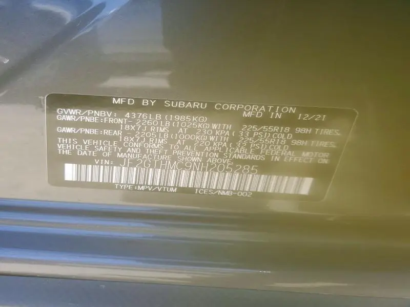 2022 SUBARU CROSSTREK LIMITED  