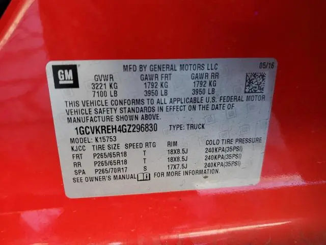 2016 CHEVROLET SILVERADO K1500 LT  