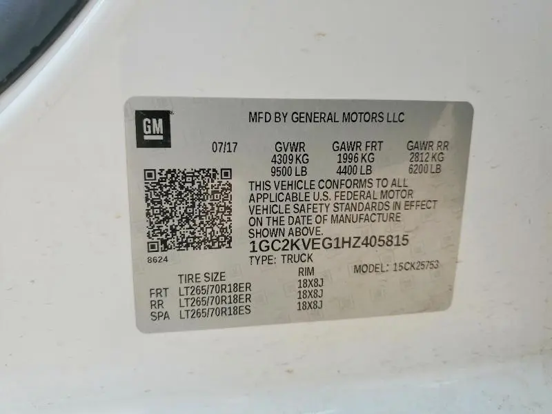 2017 CHEVROLET SILVERADO K2500 HEAVY DUTY LT  