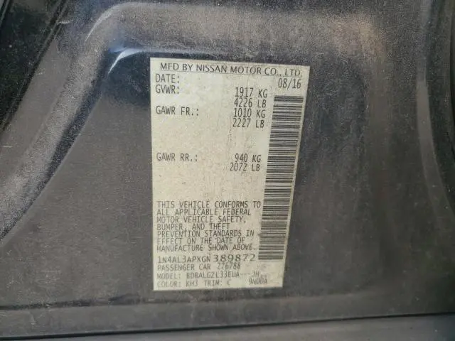 2016 NISSAN ALTIMA 2.5  
