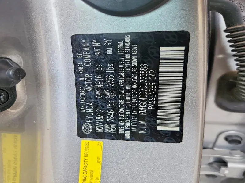 2013 HYUNDAI GENESIS 3.8L  