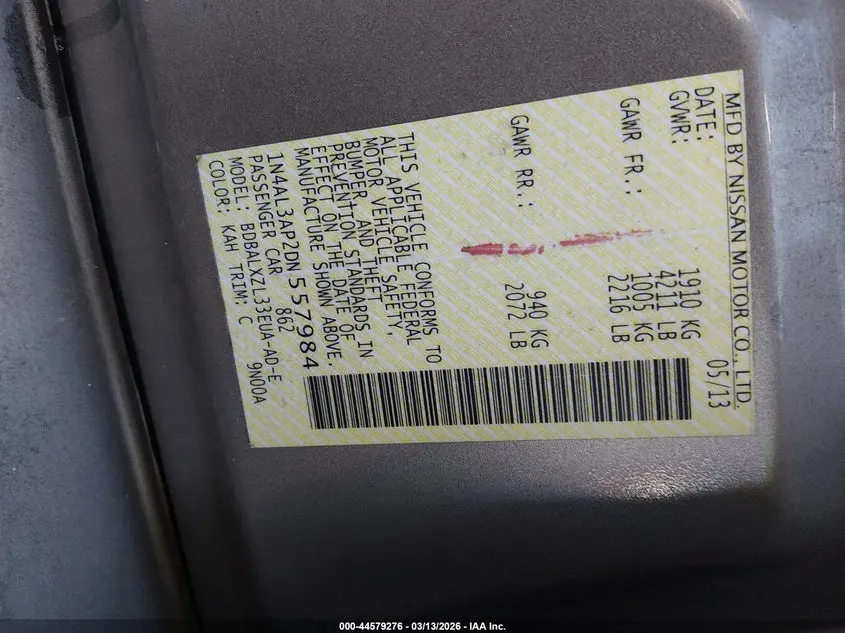 2013 NISSAN ALTIMA 2.5 SL