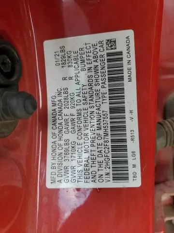 2021 HONDA CIVIC SPORT  