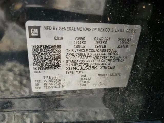 2019 CHEVROLET TRAX 1LT  