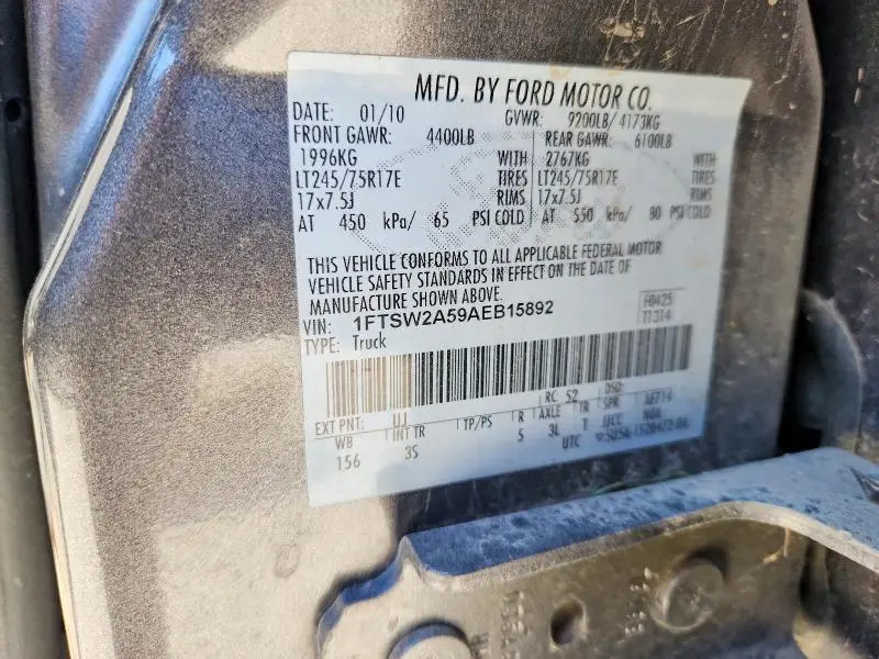 2010 FORD F250 SUPER DUTY  