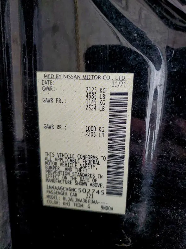 2022 NISSAN MAXIMA SV  