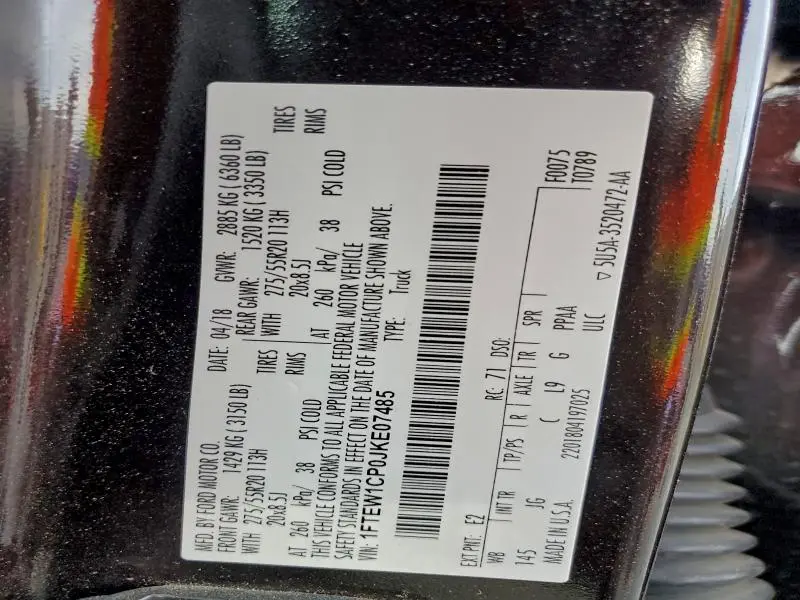 2018 FORD F150 SUPERCREW  