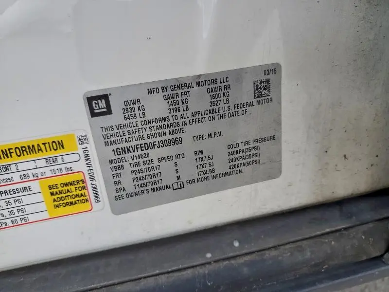 2015 CHEVROLET TRAVERSE LS  