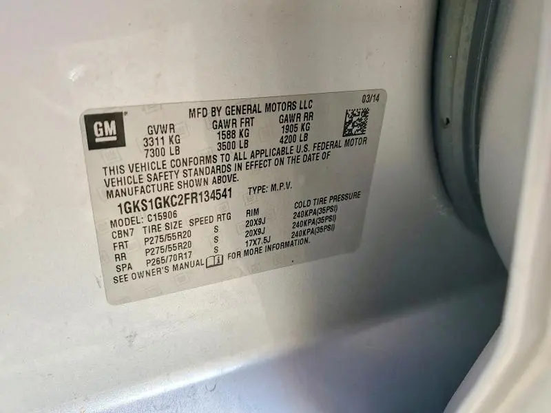 2015 GMC YUKON XL C1500 SLE  