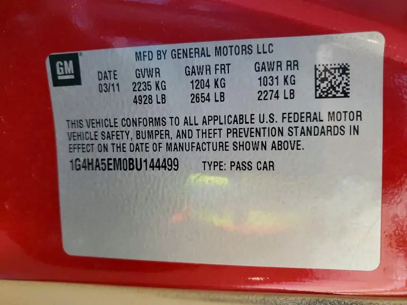 2011 BUICK LUCERNE CX  