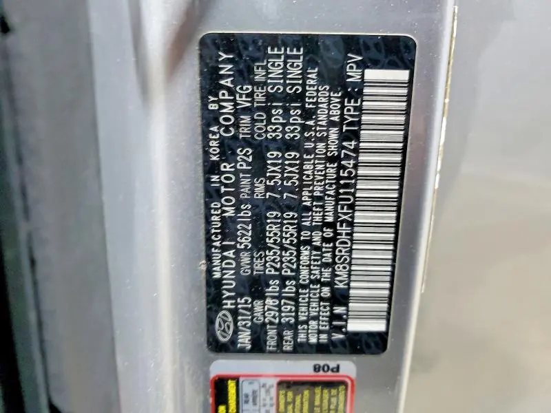 2015 HYUNDAI SANTA FE GLS  