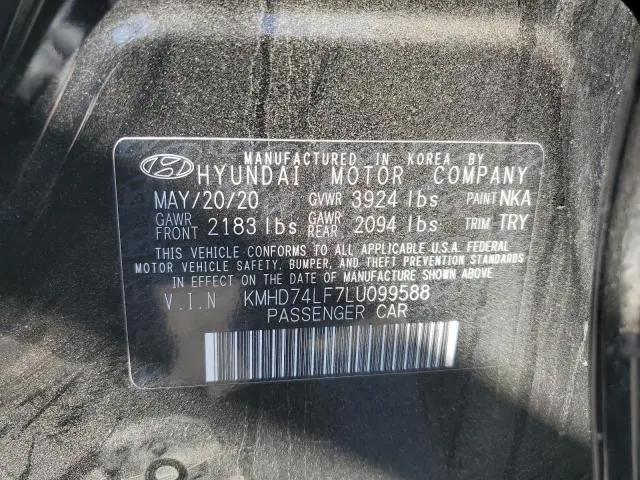 2020 HYUNDAI ELANTRA SE  