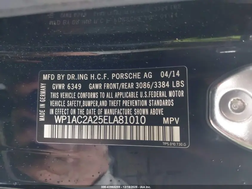 2014 PORSCHE CAYENNE TURBO