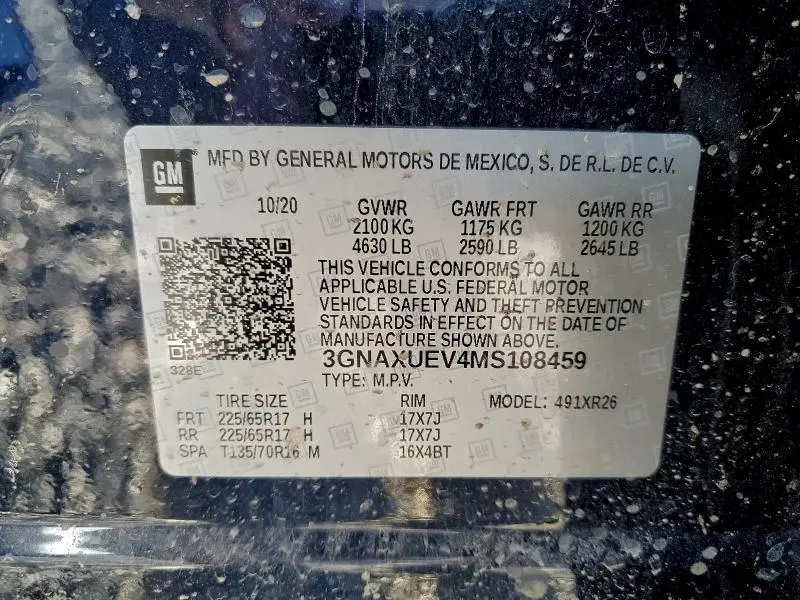 2021 CHEVROLET EQUINOX LT  